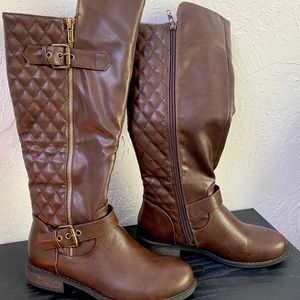 Brown knee high boots